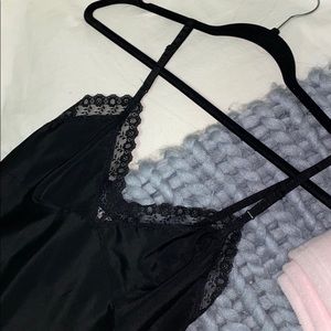 Christian Dior black lace slip dress